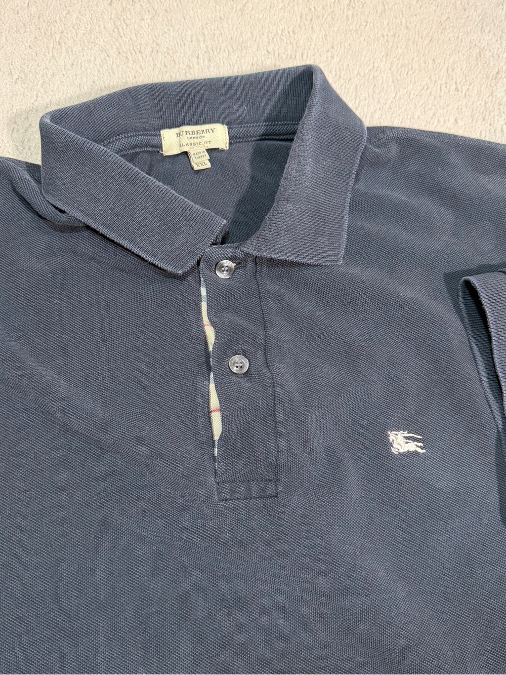 Burberry Brit Novacheck Short Sleeves Polo Shirt Black Size 2XL classic fit